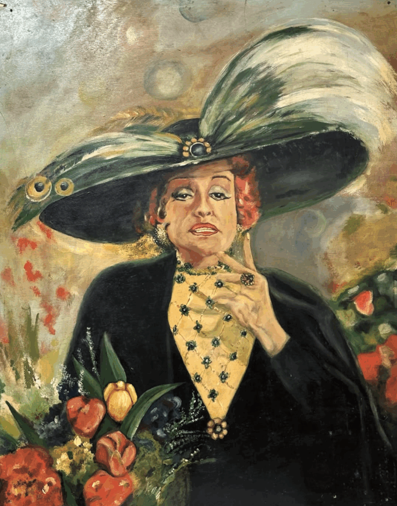 Portrait der Sängerin Zarah Leander, aus der Gaybar "Pils 2000"